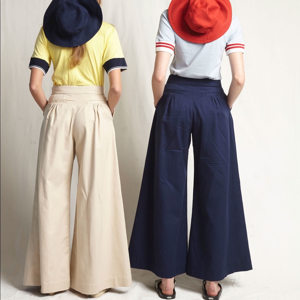 Warm by Tracey Feith Mott Pants (wide leg) in Navy